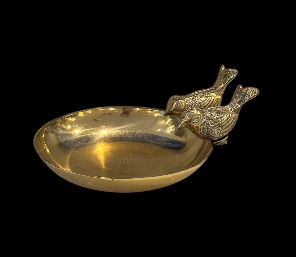ViNTaGe Brass Birds Bird Trinket Soap Dish Hollywood Regency